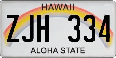 HI license plate ZJH334