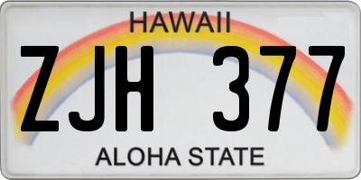 HI license plate ZJH377
