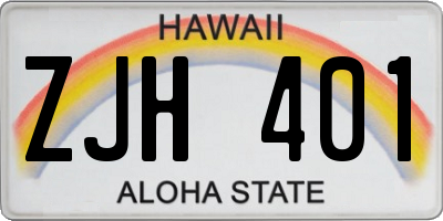 HI license plate ZJH401