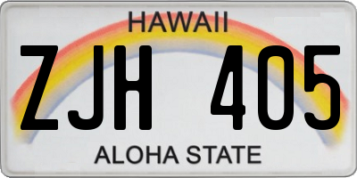 HI license plate ZJH405