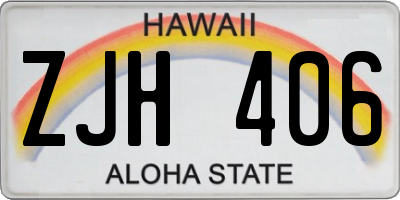 HI license plate ZJH406