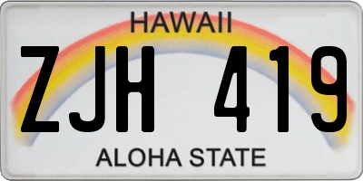 HI license plate ZJH419