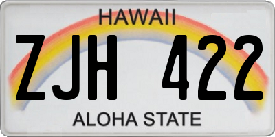 HI license plate ZJH422