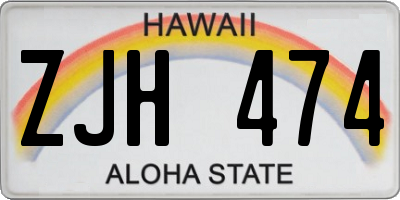 HI license plate ZJH474