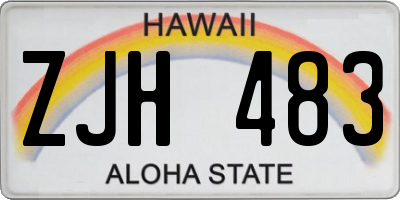 HI license plate ZJH483