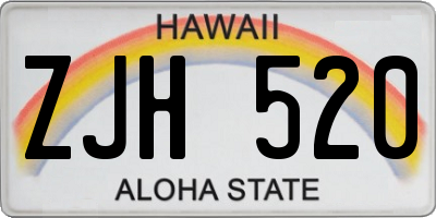 HI license plate ZJH520