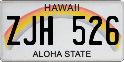 HI license plate ZJH526