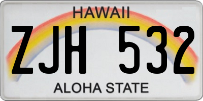HI license plate ZJH532
