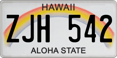 HI license plate ZJH542