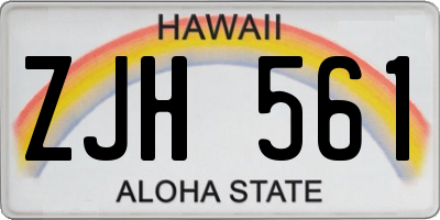 HI license plate ZJH561