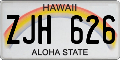 HI license plate ZJH626