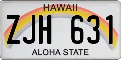 HI license plate ZJH631