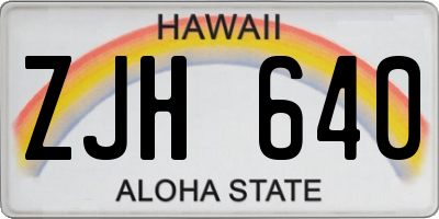 HI license plate ZJH640