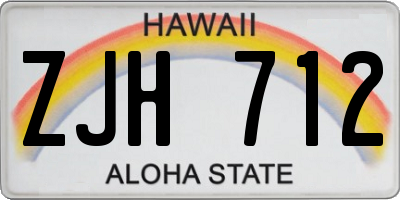 HI license plate ZJH712