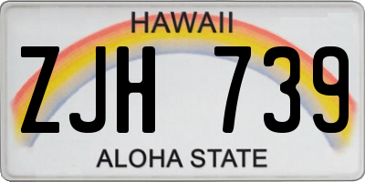 HI license plate ZJH739