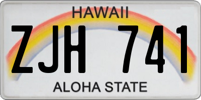 HI license plate ZJH741