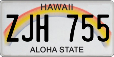 HI license plate ZJH755