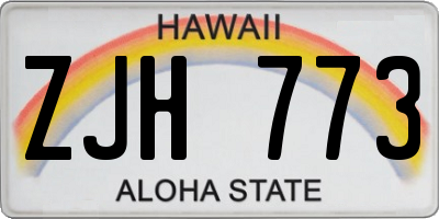 HI license plate ZJH773