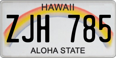 HI license plate ZJH785