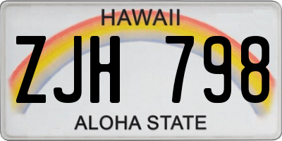 HI license plate ZJH798
