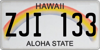 HI license plate ZJI133