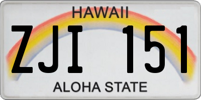 HI license plate ZJI151