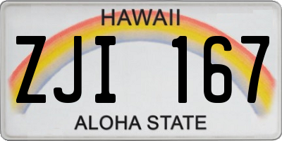 HI license plate ZJI167