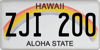 HI license plate ZJI200