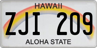 HI license plate ZJI209
