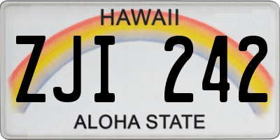 HI license plate ZJI242