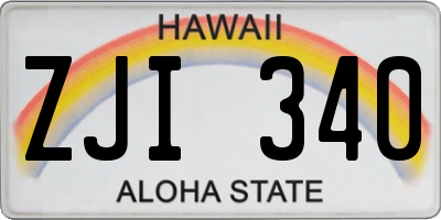 HI license plate ZJI340