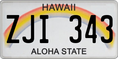 HI license plate ZJI343