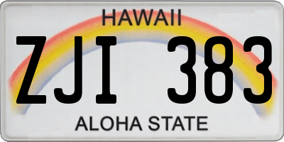 HI license plate ZJI383
