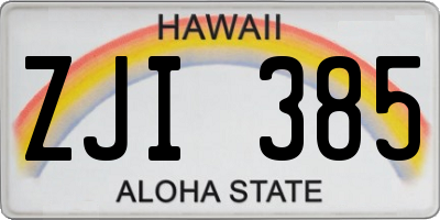 HI license plate ZJI385