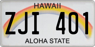 HI license plate ZJI401