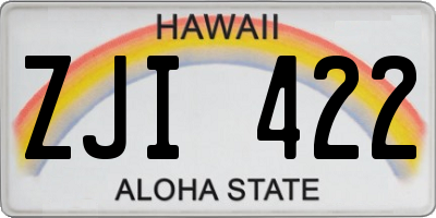 HI license plate ZJI422