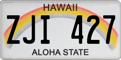 HI license plate ZJI427