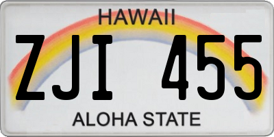 HI license plate ZJI455