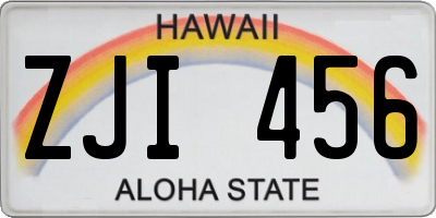 HI license plate ZJI456