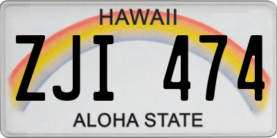 HI license plate ZJI474