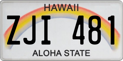 HI license plate ZJI481