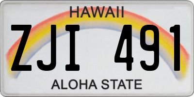 HI license plate ZJI491