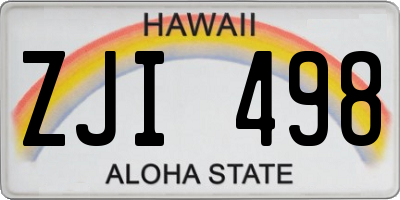 HI license plate ZJI498