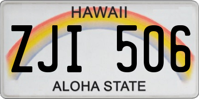 HI license plate ZJI506