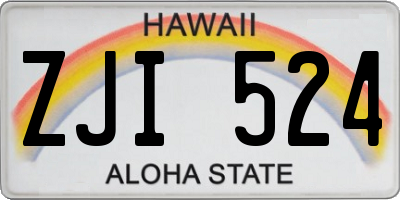 HI license plate ZJI524
