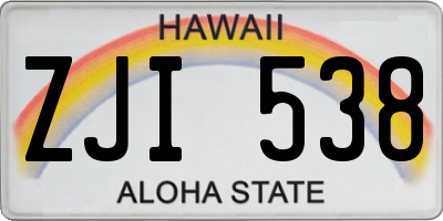 HI license plate ZJI538