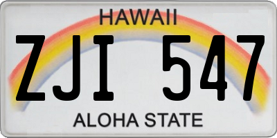 HI license plate ZJI547
