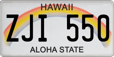 HI license plate ZJI550