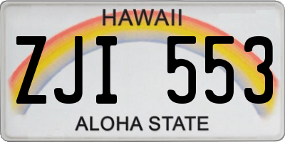 HI license plate ZJI553