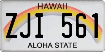 HI license plate ZJI561